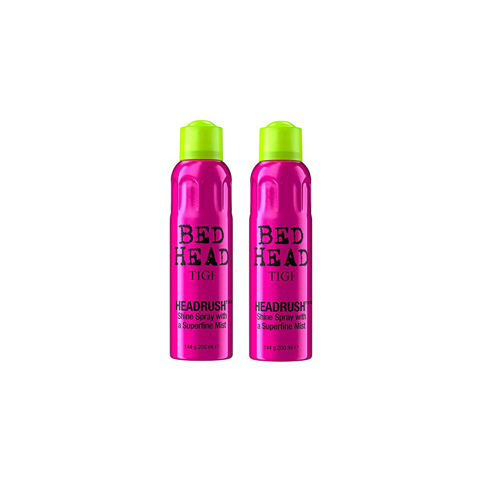 TIGI Unisex Bed Head Headrush Shine Mist Hair Spray  5.3 Ounce (Pack of 2)