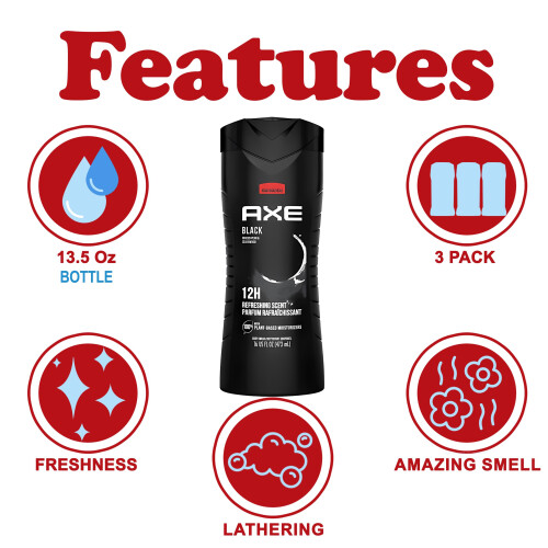 Axe Body Wash Zwart 16 oz (Pak van 3) 1