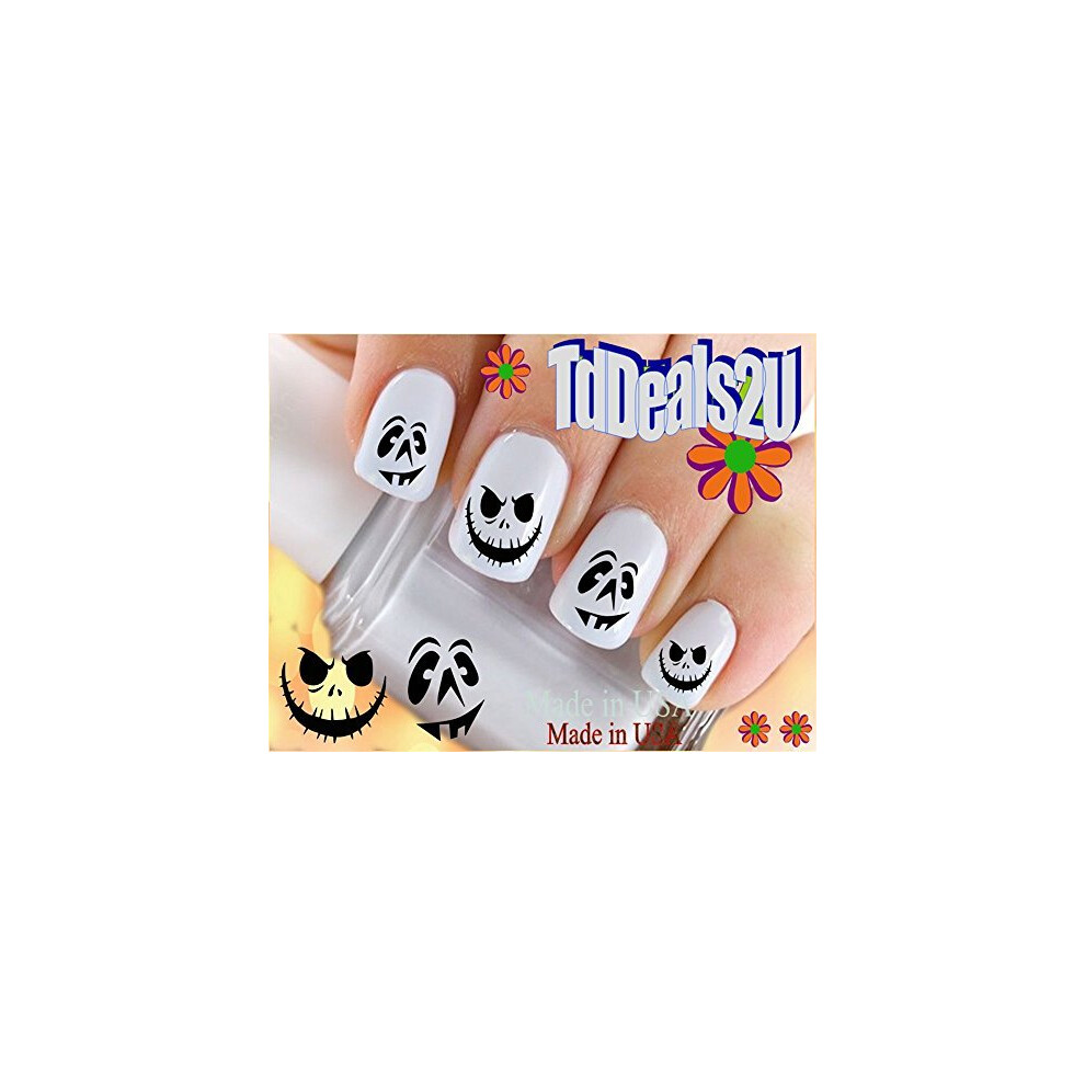 Hipzysticky Holiday Halloween - Smiley Pumpkin Face #2 Waterslide Nail Art Decals - Highest Quality! Made In Usa