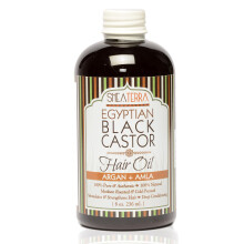 Shea Terra Organics 100% Aceite de Ricino Negro Egipcio Virgen Extra - Argan y Amla