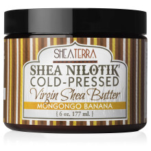 Shea Terra Organics 100% Organic Cold-Pressed Virgin Shea Butter - Mongongo Banana | Natural Anti-Aging Daily Skin  Nails & Hair Cream to Soften & Hyd