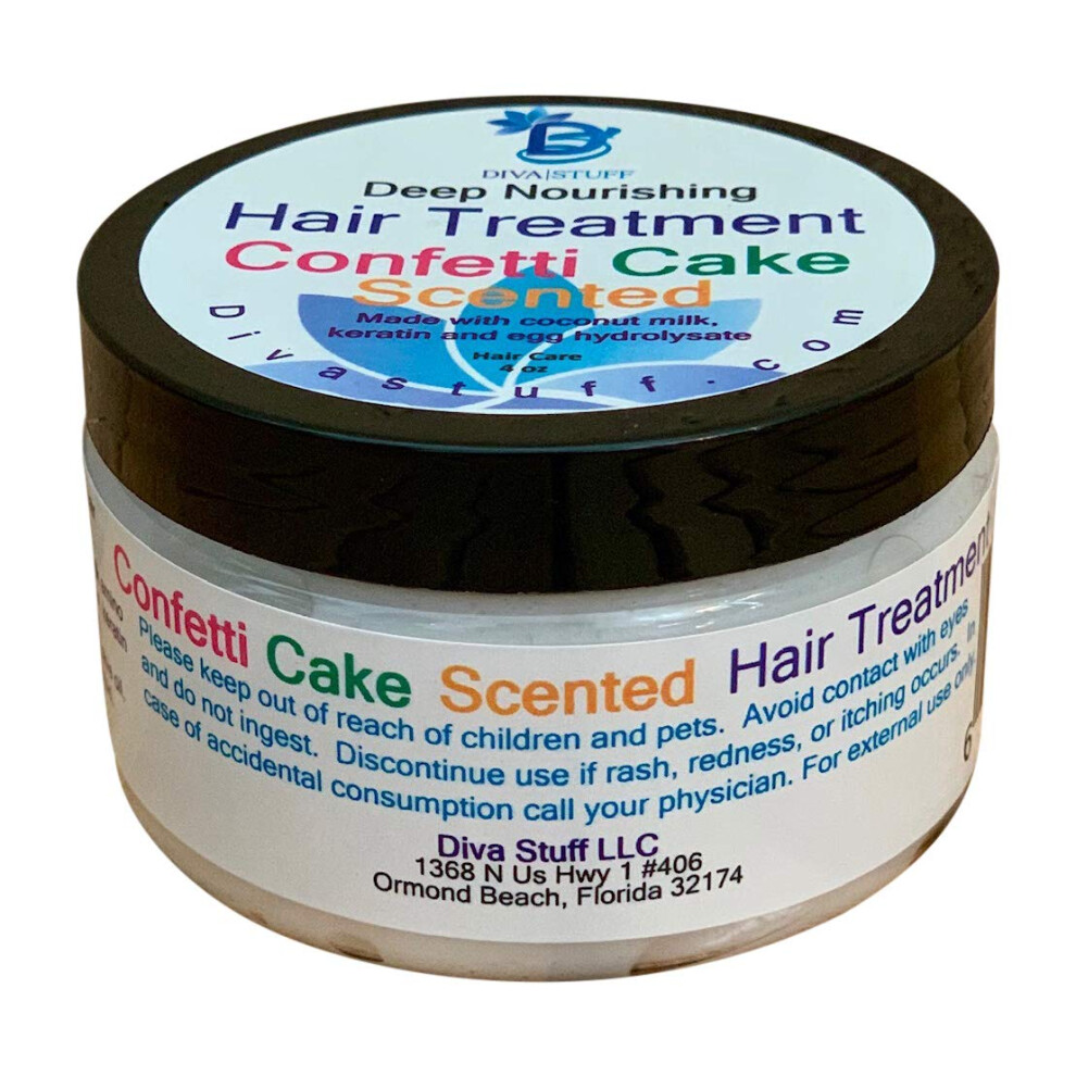 Diva Stuff Confetti Cake Scented Hair Treatment With Coconut Milk Keratin And Egg Hydrolysate 4Oz
