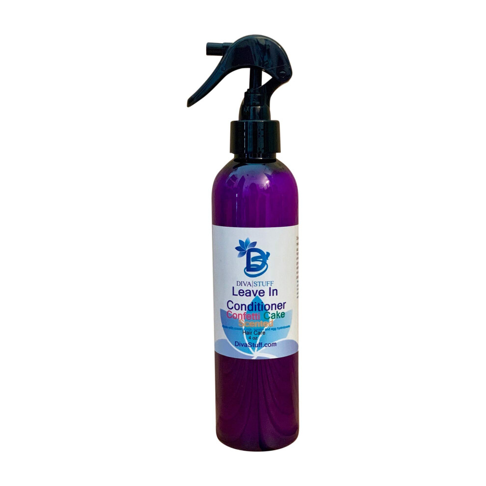 Diva Stuff Confetti Cake Scented Hair Leave In Conditioner With Coconut Milk Keratin And Egg Hydrolysate 8Oz