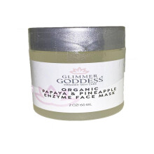 GLIMMER GODDESS Organic Face Mask to Hydrate and Exfoliate - Vegan Papaya and Pineapple Enzyme Mask 2 oz