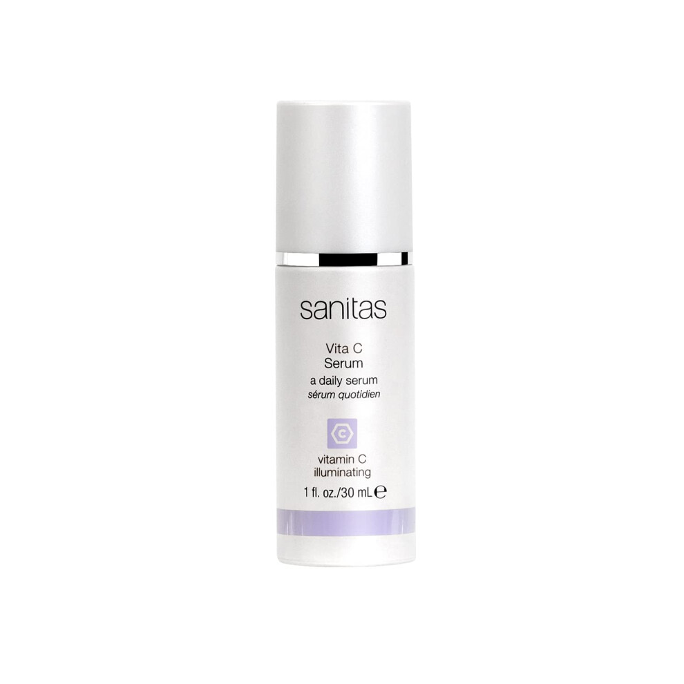 Sanitas Skincare Vita C Serum Nutrient Rich Antioxidant Serum 30% Vitamin C Vegan Squalane 1 Ounce
