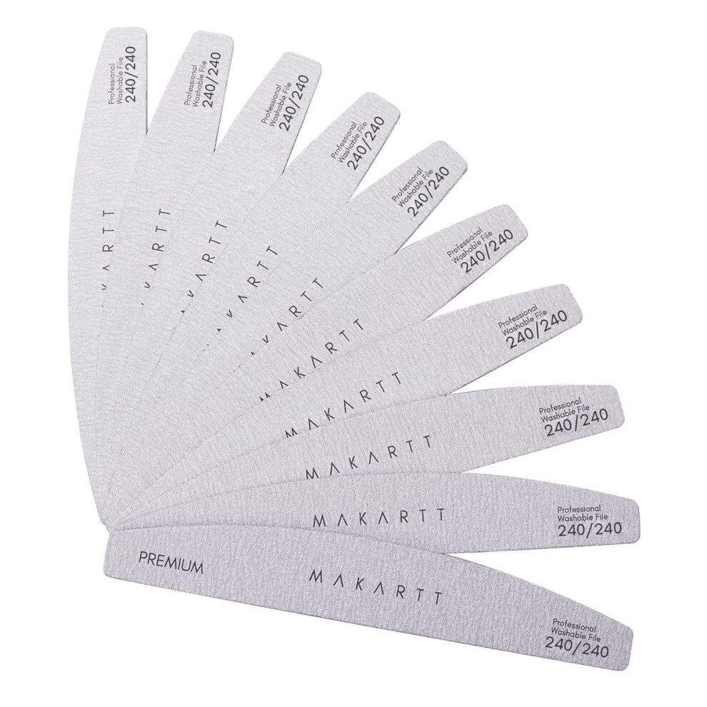 Makartt Nail File 240 240 Grit Zebra Nail File For Natural Nails Gel Polish Dip Powder Shaping Emery Boards For Nails Doubled Sides Washable 10 Nail F