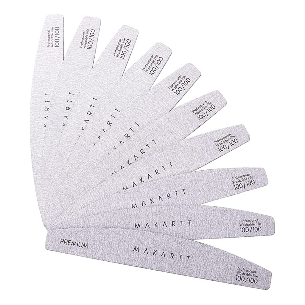 Makartt Nail File Zebra Nail Files 100 100 Grit For Acrylic Nails Poly Nail Gel Emery Boards For Nails Doubled Sides Washable 10 Nail File Kit Nail Ar