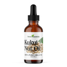 100 % Bio-Kukui-Nussl | Aus Hawaii importiert | 2oz Glasflasche | Glastropfer | Natrliche Feuchtigkeitscreme fr Haut, Haare und Gesicht | Von Swee
