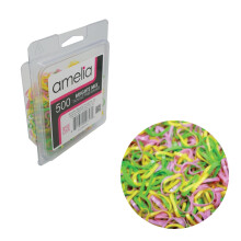 Amelia Schoonheid | 1/2in Brights (neon) mix wirwarvrije elastische paardenstaarthouders | Gemaakt in de VS | 500 stuks