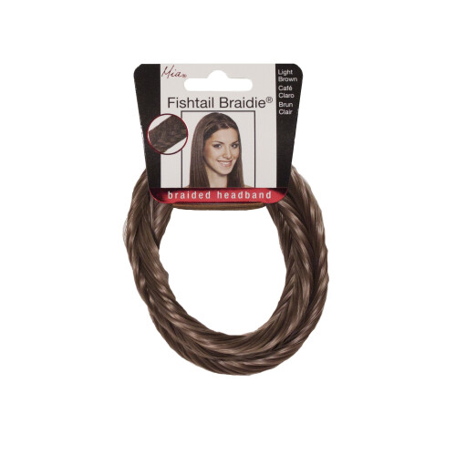 Mia Fishtail Braidie, Accessoire de cheveux tressé en queue de poisson, élastique, brun clair, 1/2 pouce 1