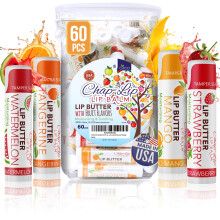 CHAP-LIP Original Lip Balm Hydrating Bulk Chap Stick with Fruit Flavors Coconut Oil and Cocoa Butter - Lip Therapy Pack for Men and Women - Gift Se
