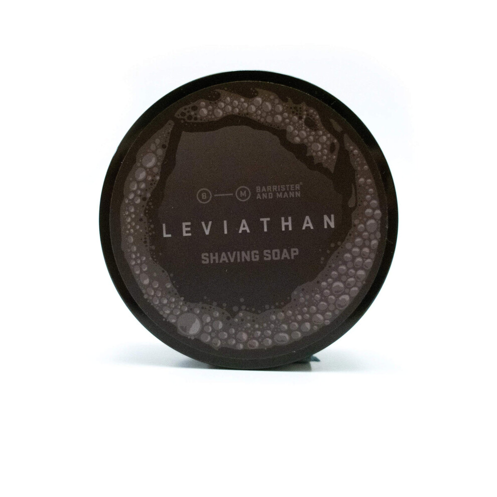 Barrister And Mann Shaving Soap | Luxury Dense, Rich & Creamy Lather Tallow Wet Shave Puck | Leather Accord Blended With Sandalwood, Coffee, Cedar, Mu
