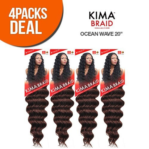 Harlem125 Syntetiska Hårflätor Kima Braid Ocean Wave 20" (4-Pack, P1B/30) 1