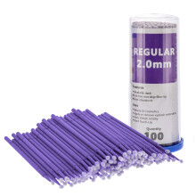 TCP Global Eyelash Extension Micro Brushes 100 Medium 2.0 mm Tip Size Purple Disposable Brush Applicators - Apply Makeup Paint Touch Up