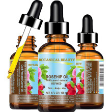 Botanical Beauty OLEJEK RZOWY Czysty, naturalny, rafinowany, nierozcienczony do pielegnacji twarzy, wlosw i paznokci. 1 uncja - 30 ml Przeciwzmarsz