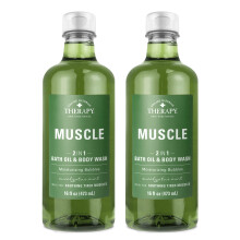 Village Naturals Therapy Spierschuimende badolie en lichaamswas 16 oz. 2 stuks Groen 16 oz