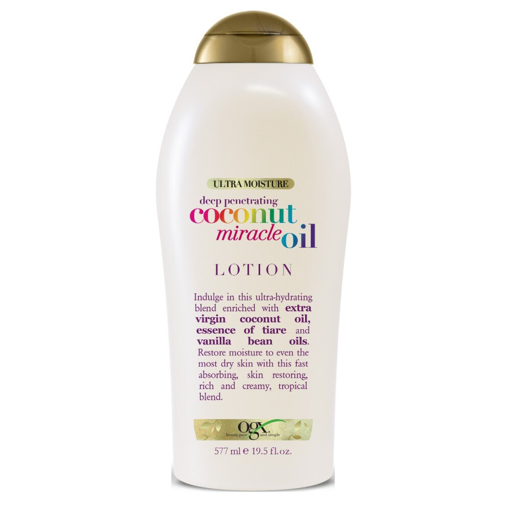 OGX Body Lotion Coconut Oil Miracle 19.5 Ounce (577ml) (3 Pack)
