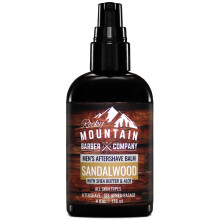 Rocky Mountain Barber Company Aftershave Balm for Men - with Sandalwood Essential Oil Coconut Oil and Shea Butter - Applies Easily - 4 oz