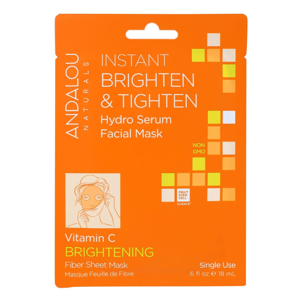 Andalou Naturals Instant Brighten & Tighten Facial Mask - Vitamin C - Case Of 6 - 0.6 Fl Oz(D0102hh6yau.)