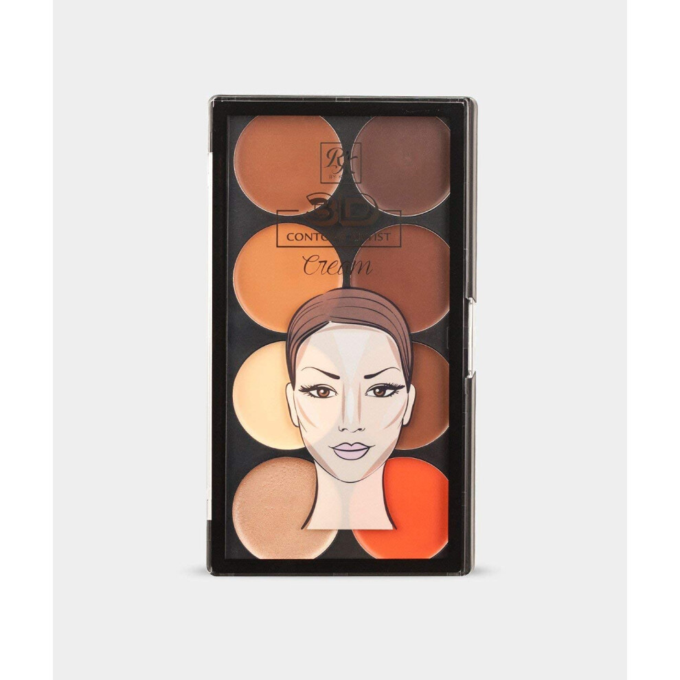 Rubin Kyssar Ruby Kisses Flawless Finish With 3D Contour Cream Makeup Palette - Lightweight Multi-Palette Contouring Foundation Creamy Sculpt &Highlighting De