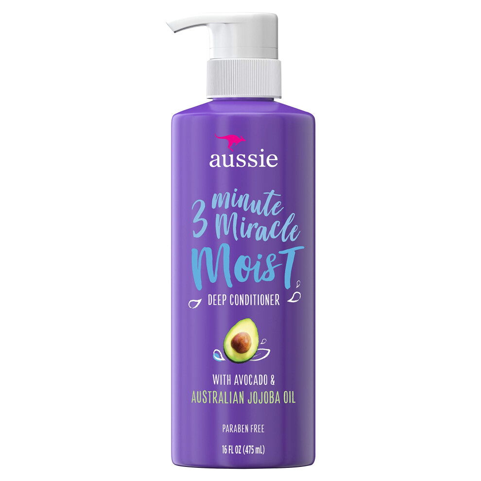 Aussie 3 Minute Miracle Moist Detangling Deep Conditioner Treatment with Avocado Oil  16 fl oz  Paraben and Sulfate Free