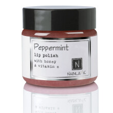 Peppermint Lip Polish 1 oz af Nabila K - Hydrating Lip Exfoliator & Moisturizer med honning og E-vitamin til t?rre og sprukne l?ber - Cruelty-fre