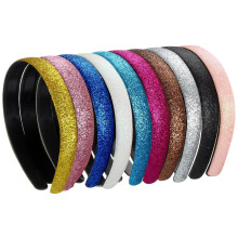 Blulu 10 stuks glitter plastic hoofdbanden sprankelend kleurrijk mode haarhoepel haarbanden met tanden meerkleurig glitter haaraccessoires antislip h