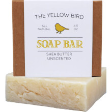 De ongeparfumeerde zeep van Yellow Bird voor de gevoelige huid. Handgemaakte gezichtszeep die geurvrij en hypoallergeen is. Natuurlijke veganistische