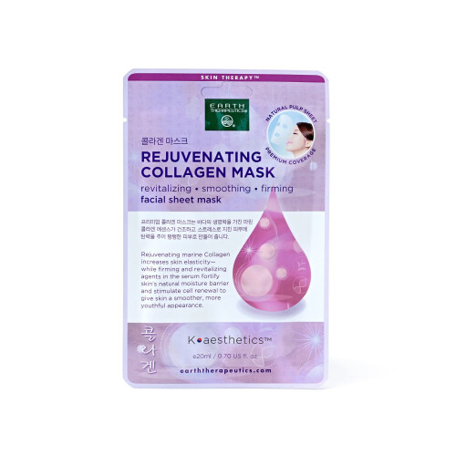 Earth Therapeutics 5 μάσκες προσώπου αναζωογονητικής χρήσης με κολλαγόνο 1