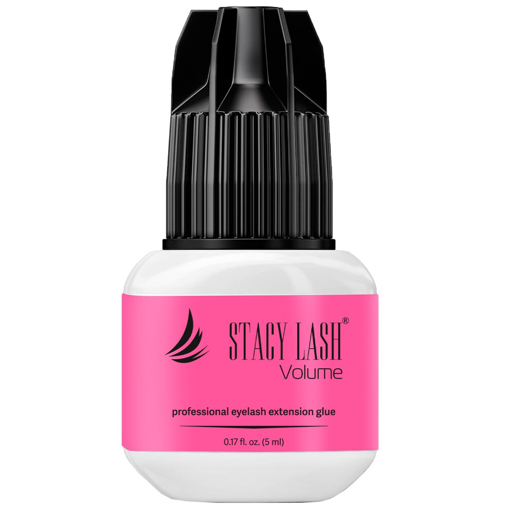 Stacy Lash Black Volume Eyelash Extension Glue 0.17Fl.oz/5Ml/3-4 Sec Drying Time/Retention 6 Weeks/ Adhesive/Professional Supplies/Pegamento De Pestaas