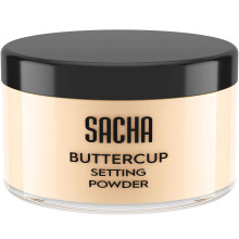 Sacha Buttercup Light Setting Powder Makeup 1.75 Oz. Gennemsigtig indstillingspulver til fedtet hudfinishpulver løs pulver makeup slørende pulver