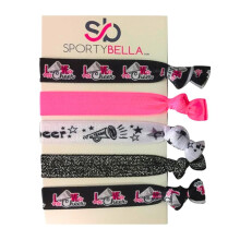 Sportybella Cheer Hair Ties (roze) - Haaraccessoires voor meisjes, dames, tieners en kinderen. Geen vouw, geen ruk, elastische haarbandenset. Paarden