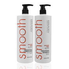 Keragen - Gladmakende shampoo en conditioner met keratine en collageen voor alle haartypes Sulfaatvrij 32 Oz - Hydrateert Versterkt Beschermt Kleur e