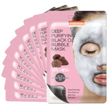 Purederm Deep Purifying Black O2 Bubble Mask Volcanic (10-pack) - Bubble Face Sheet Mask voor zuiverend en verhelderend