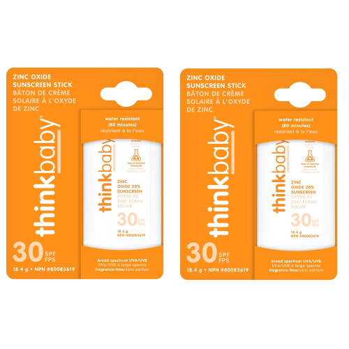 Αντηλιακό στικ thinkbaby λευκό/πορτοκαλί 0,64 ουγγιές (συσκευασία των 2)