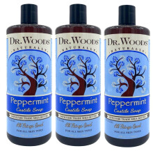 Dr. Woods Pure Pepermunt Vloeibare Castiliaanse Zeep met Biologische Sheaboter 32 Ounce (Pack van 3)