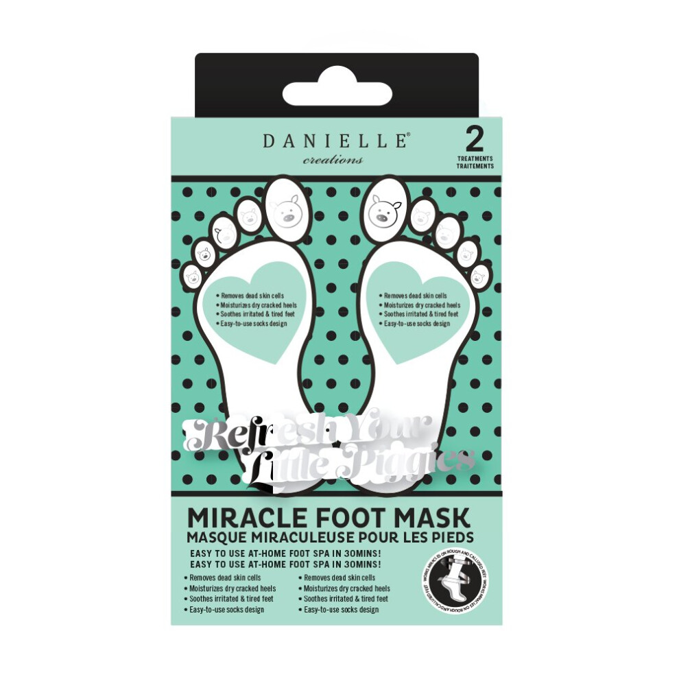 Danielle Creations Miracle Nourishing Smoothing Foot Mask Infused with Shea Butter and Green Tea Extract  2 Treatments-image-OPC-PGM9YMD-NEW