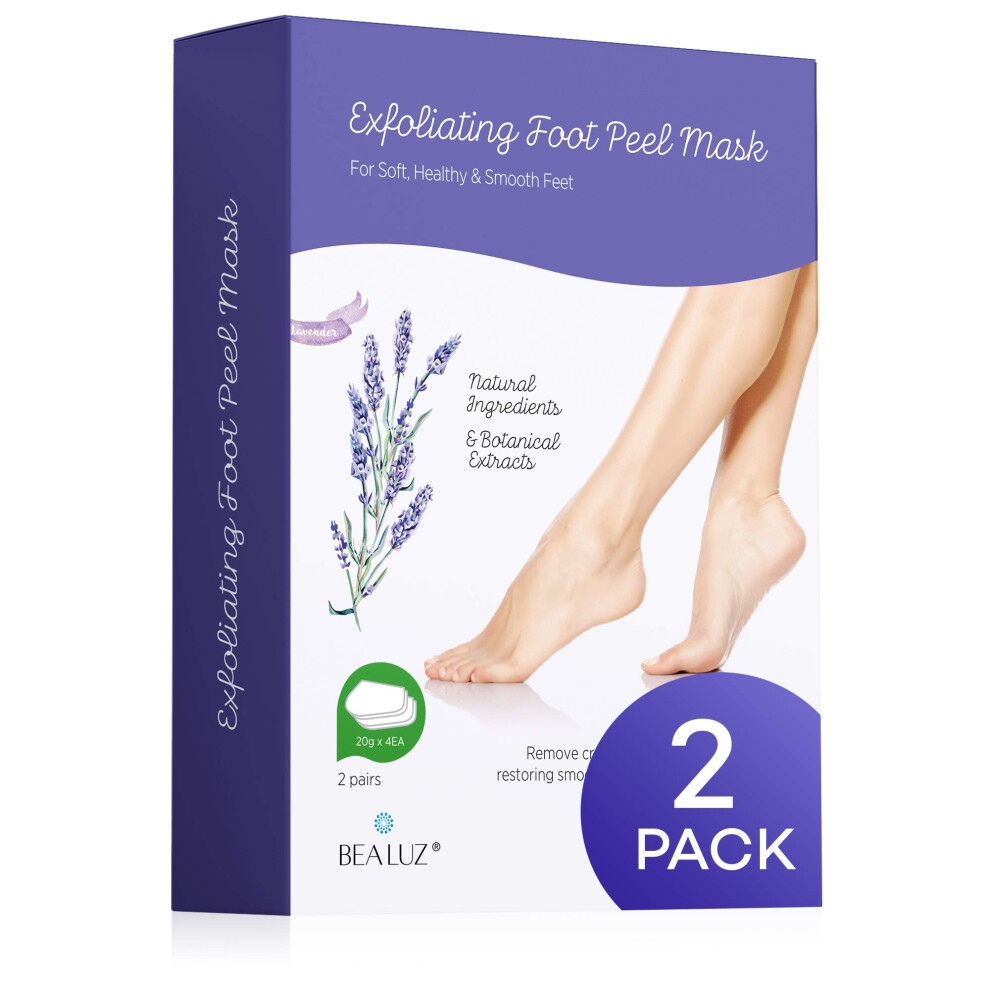2 Pairs Foot Peel Mask Exfoliant for Soft Feet in 1-2 Weeks  Exfoliating Booties for Peeling Off Calluses & Dead Skin  For Men & Women Lavender by BEA-image-OPC-PGM9YMX-NEW