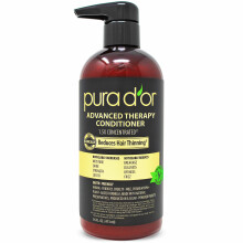 PURA D'OR Advanced Therapy Conditioner (16oz) voor meer vochtsterkte Volume en textuur Geen sulfaten Bevat arganolie en biotine Alle haartypes Mannen
