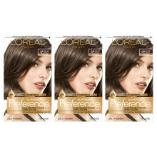 L'Oreal Paris Superior Preference Cor de Cabelo Permanente 6A Castanho Claro Acinzentado, Pack de 3