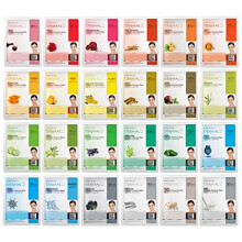 DERMAL Koreaans collageen gezichtsmasker - Hydraterend en verzachtend bladmasker met panthenol - Hypoallergene kalmerende vochtverzorging voor alle h