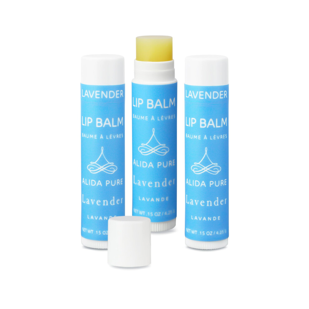 Alida Pure Lavender Lip Balm Cruelty Free Vegan Lip Balm Set Beeswax Free With Avocado Oil Organic Jojoba Oil And Vitamin E Natural Moisturizer
