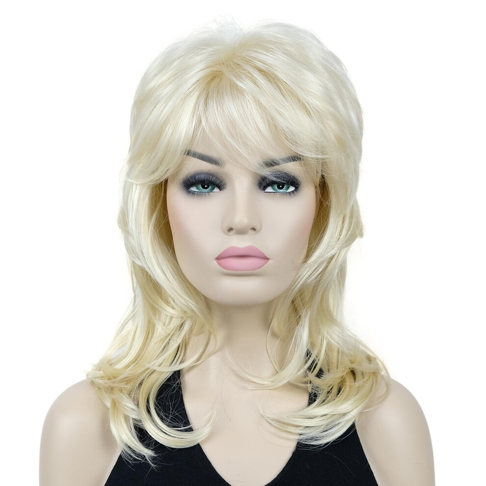 Lydell Unisex Long Soft Shaggy Layered Classic Cap Full Synthetic Wigs (613 Blonde)