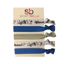 Sportybella Cheer Hair Ties (blauw) - Haaraccessoires voor meisjes, dames, tieners en kinderen. Geen vouw, geen ruk, elastische haarbandenset. Paarde