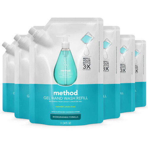 Method Method Gel Υγρό Σαπούνι Χεριών, Καταρράκτης, Βιοδιασπώμενη Συνταγή, 34 fl oz (Συσκευασία 6)