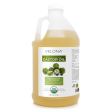 velona Organiczny olej rycynowy z certyfikatem USDA  1 galon / 128 Fl Oz | Do wzmacniania wlosw Rzesy Brwi | Tloczony na zimno olej naturalny klasy