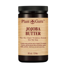 Mantequilla Corporal de Jojoba 32 oz. 100% puro, fresco, natural, prensado en fro. Hidratantes para la piel, cuerpo y cabello, cremas caseras, b