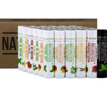 36-Pack Bulk Lip Balm Gift Set by Naturistick. Assorted Scents. 100% Natural Ingredients. Includes Counter Display Box. Best Beeswax Chapstick for Dr