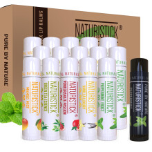 16-pack lippenbalsem cadeauset van Naturistick. Diverse geuren. 100% natuurlijke ingredi?ten. Beste bijenwas chapsticks voor droge, gebarsten lippen.