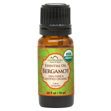 US Organic 100% Pure Bergamot Essential Oil USDA Certified Organic Cold Presset med Euro Dropers (flere størrelsesvariationer tilgængelige) (10 m